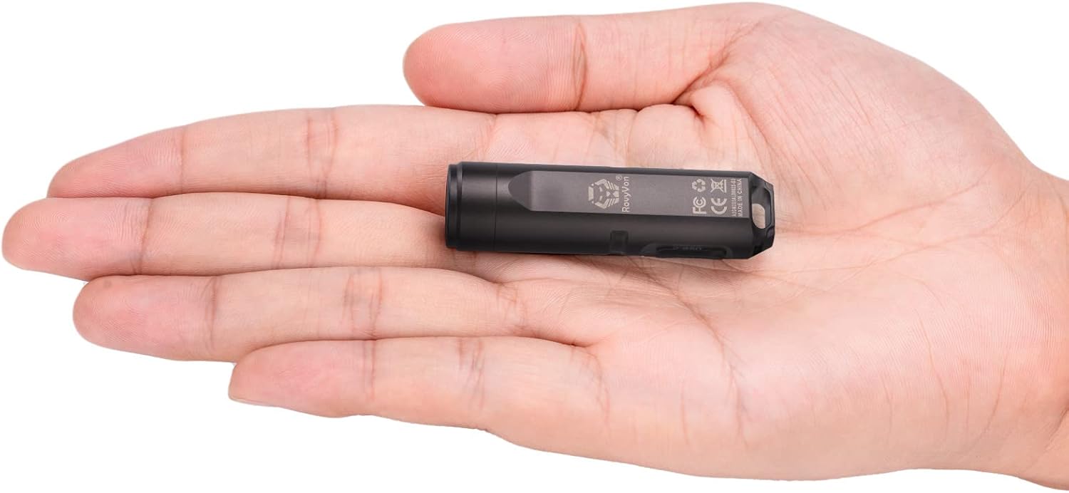 RovyVon A3 Gen 4 Mini Keychain Flashlight - Super Bright 650 Lumens, USB-C Rechargeable, Compact & Water-Resistant (Gun Grey)