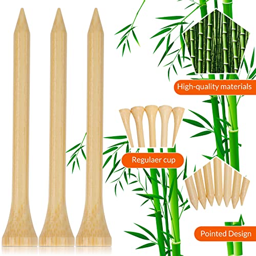 3-1/4 Inch Bamboo Golf Tees Bulk - Natural Wood Color, 3500 Pieces