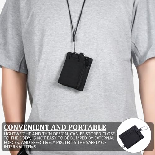 Black Mini EDC Molle Pouch Outdoor Wallet with Carabiner & Coin Storage