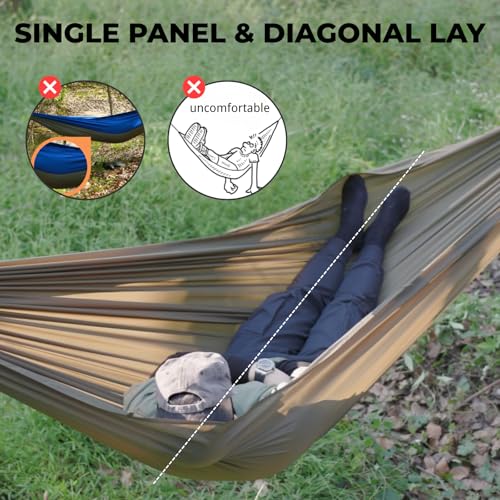 Ultralight Camping Hammock 11ft OD Green - Durable Ripstop Nylon