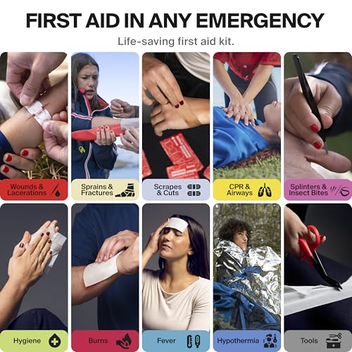 Large Pro First Aid Kit for 5-6 People | Emergency Medical Supplies