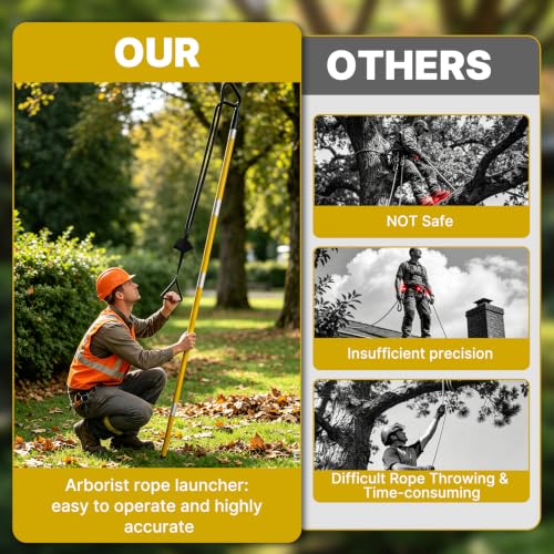 Yellow Arborist Slingshot Throw Line Launcher for Tree Trimming & Outdoor Use