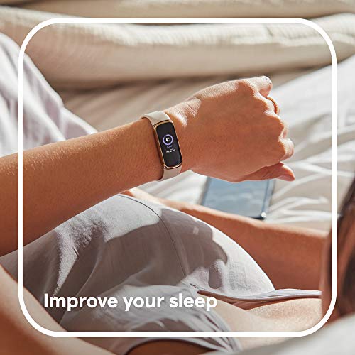 Fitbit Luxe Special Edition Fitness & Wellness Tracker with Gold Gorjana Link Bracelet - Peony Bands Included, Size S & L
