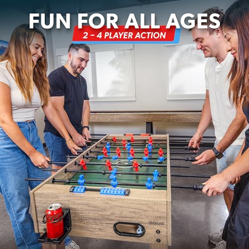 GoSports Oak 48-Inch Foosball Table - Modern Home & Game Room Edition