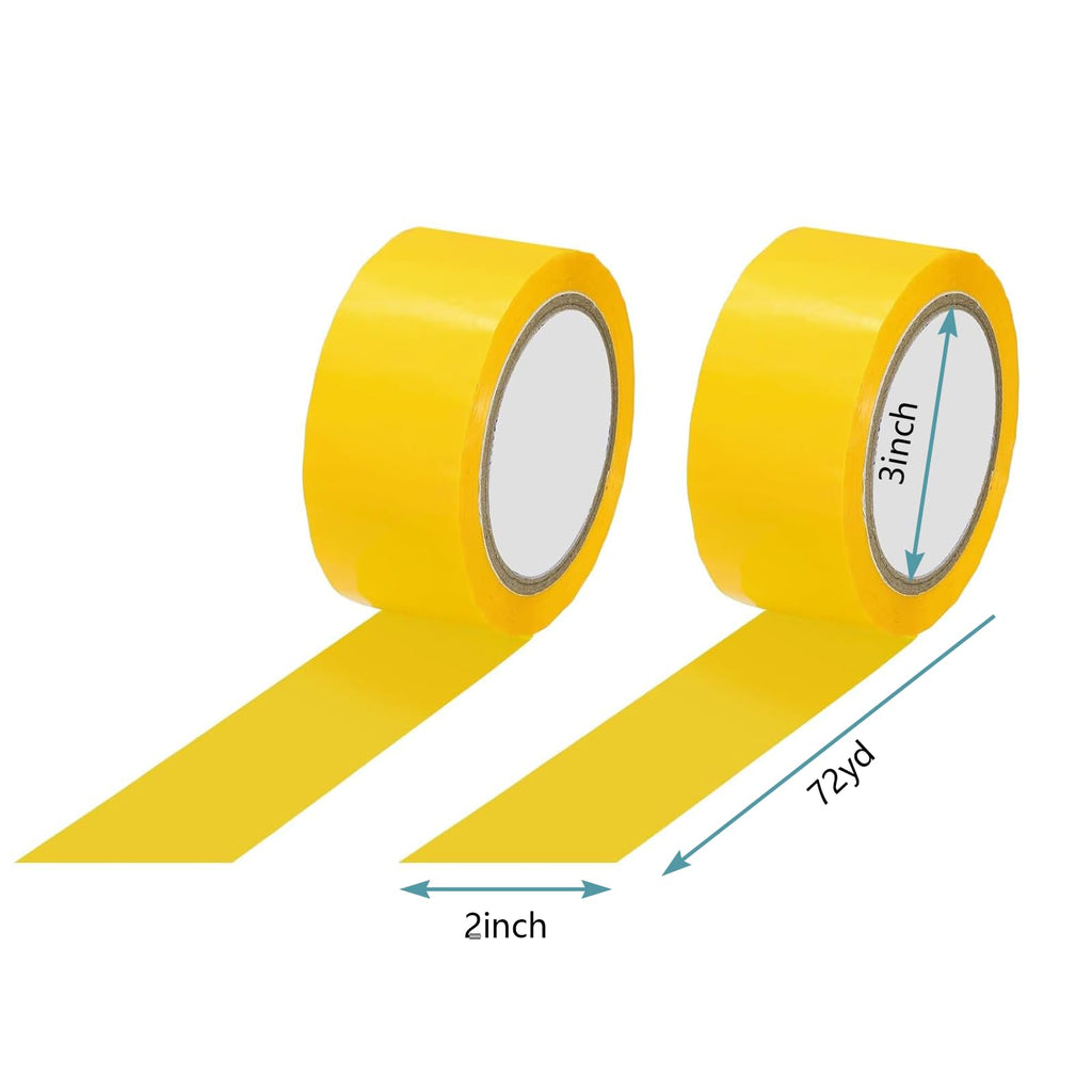 Yellow Floor Marking Tape 2 Inch x 216 Feet, Durable Non-Abrasive Tape for Indoor Outdoor School Gym Stadium Crowded Areas