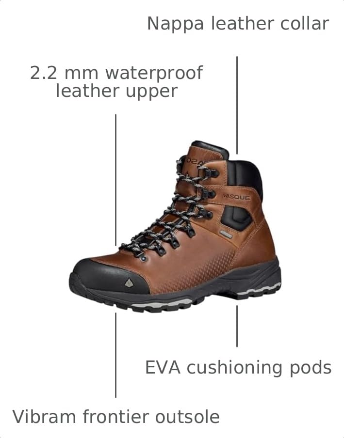 Vasque Women's St. Elias Waterproof Hiking Boots - Cognac, Size 7.5