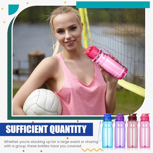 50 Pack 17oz Plastic Water Bottles with Leak-Proof Flip Caps for Travel & Outdoor Use