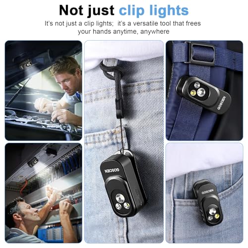 Clip-On EDC Flashlight 500 Lumens Rechargeable Black - Compact & Waterproof