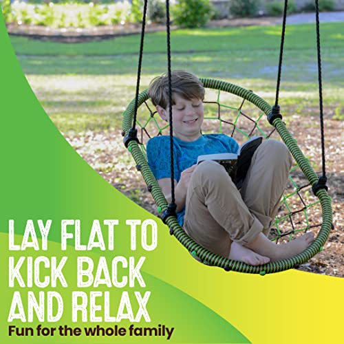 Swurfer Woval Web Tree Swing for Kids - Adjustable Indoor & Outdoor Swing with Heavy Duty Frame, 500lbs Capacity
