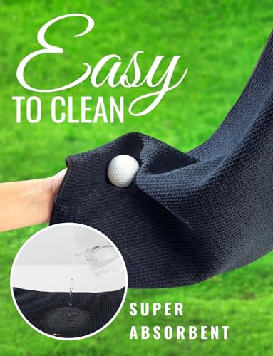 Golf Towel with Carabiner for Men & Golf Lovers - 16x24 Microfiber Cleaning & Absorbent Gift