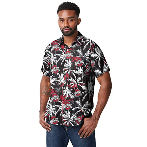 Ohio State Buckeyes Floral Black Button-Up Shirt - NCAA College Fan Apparel XL