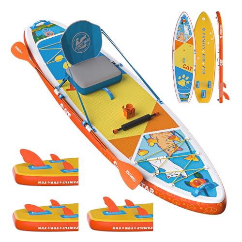 iTAOSTAR Joyful Voyagers Inflatable Stand Up Paddle Board with Full Accessories (Yellow Pets Edition)
