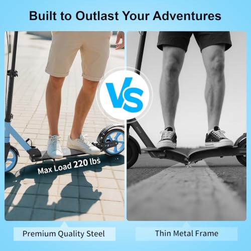 Blue Foldable Kids & Teen Kick Scooter with Dual Brakes & Front Suspension