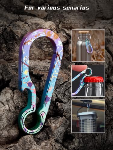 Teal Titanium Carabiner Keychain Clip 2.6 Inch Heavy Duty Outdoor Key Holder