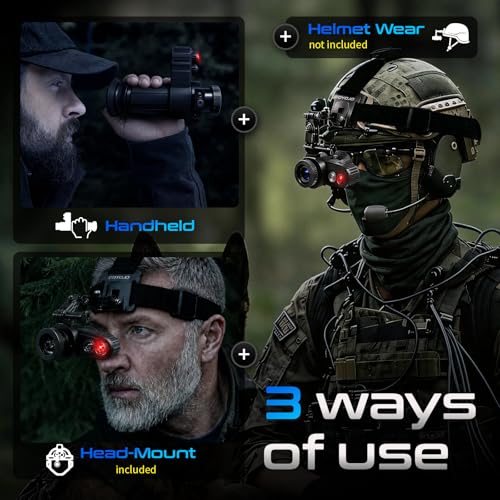 Head-Mounted Night Vision Monocular Goggles with Elastic Head Strap 7X Magnification