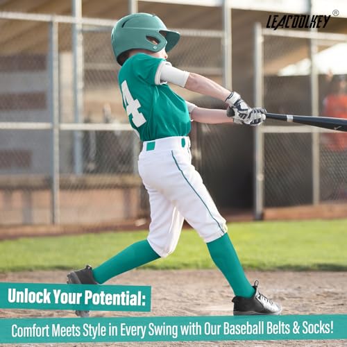 Youth Teal Baseball Belt and Socks Combo Set Breathable Softball Accessories