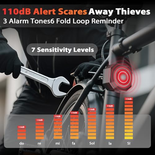 FODAHRWS Square 4LB Heavy Duty Electric Scooter Lock with Alarm & Waterproof Bag