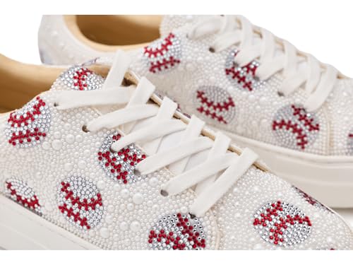 Blue Betsey Johnson Sidny Rhinestone Platform Sneakers - 9.5 / Baseball