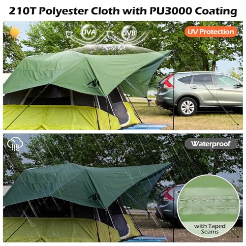 Extra Large Waterproof Camping Tarp 10x15ft with Poles Heavy Duty UV Block & All-Weather Shelter