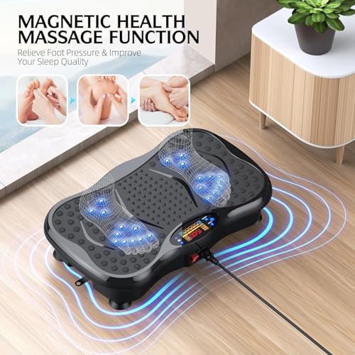 GMCXAX Black Vibration Plate Exercise Machine for Weight Loss & Muscle Recovery