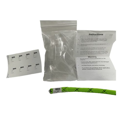 Rock-N-Rescue Professional Rope Identification Kit - Waterproof Labels with Heat Shrink Tubes, 32 Pieces for 7-25mm Climbing Ropes, Durable Safety Equipment for Rope Organization and Management Large