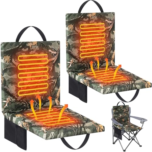 Heated Hunting Seat Cushion with Back Support - Woodland Camo, 2 Pack