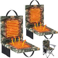 Heated Hunting Seat Cushion with Back Support - Woodland Camo, 2 Pack