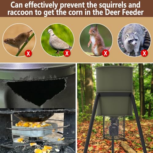 Moonoom 2-Pack Deer Feeders Varmint Cage - 12.3 x 11.8 Inches, All-Metal Squirrel & Raccoon Protector, Round Variant