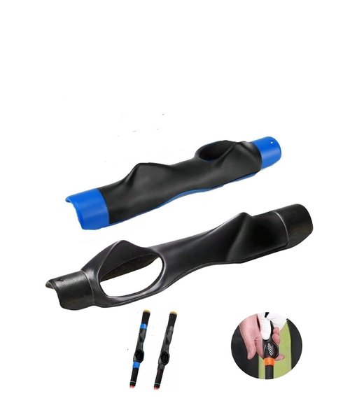 2 Pack Golf Grip Trainer, Golf Club Grip Training Aid Equipment for Beginners Practice Grip Posture (Black+ Navy)