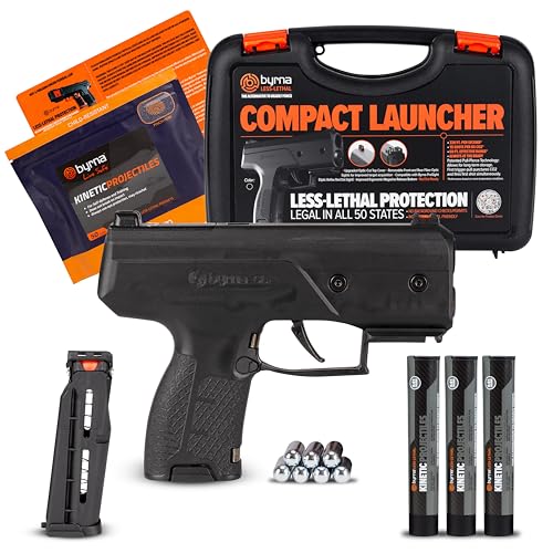Compact Kinetic Projectile Launcher with Black Finish - Byrna CL Bundle
