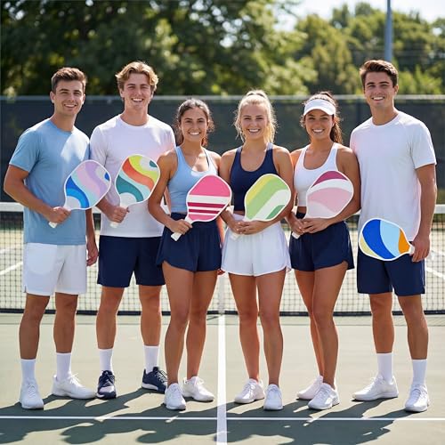 Wood Paddleball Racket Set Mix Graffiti 12 - Suitable for Pickleball & PE