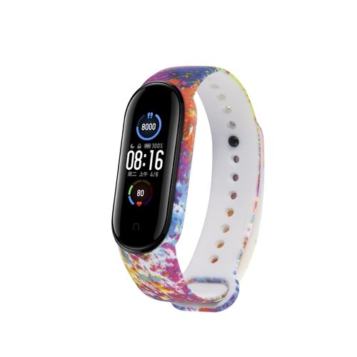 10 Pack Mi Band Compatible (7/5/6) - Silicone Flexible Patterned Strap for Tracker