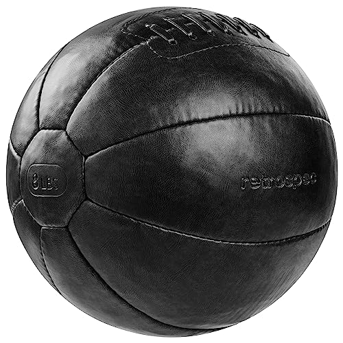 Retrospec Black 20 lbs Core Weighted Medicine Ball - Soft Touch Vegan Leather