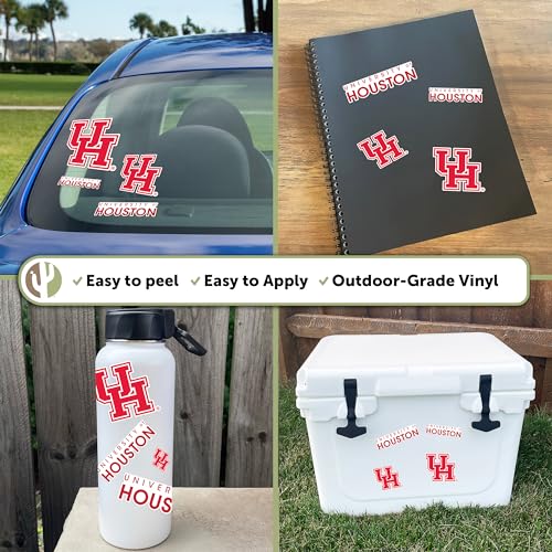Houston Cougars Vinyl Sticker Sheet - 8.5 x 11 Inches College Fan Decal