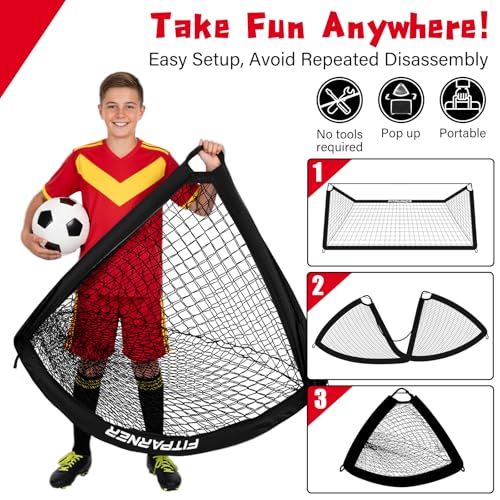 Black 6x4FT Portable Soccer Goal Set for Kids & Youth - Foldable Sports Equipment