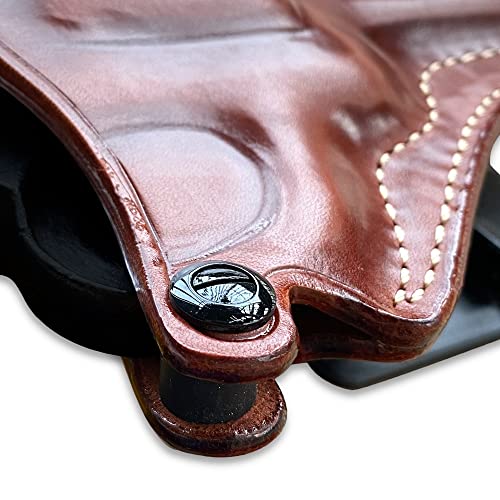 Premium Leather Paddle Holster for Python .357 Magnum 4.25" - Open Top, Adjustable Tension, Right-Hand Carry
