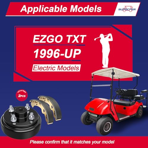 Golf Cart Brake Drum Kit for EZGO TXT 1996-Up Electric Vehicles Repair Set