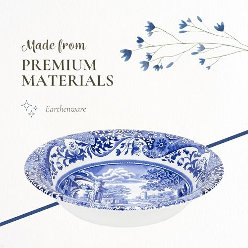 Blue Italian Ascot Cereal Bowl Set of 4 - Classic Fine Earthenware from Spode
