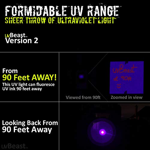 UV LED Flashlight 385-395nm UVBeast V2 High Power Wide Beam Professional UV Torch