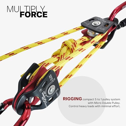 GM Climbing 40kN Micro Double Pulley Pack of 2 - Prusik Minding, Rescue & Rigging Equipment
