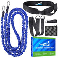 Blue Adjustable Swimming Resistance Belt 8-25FT for Pool Training