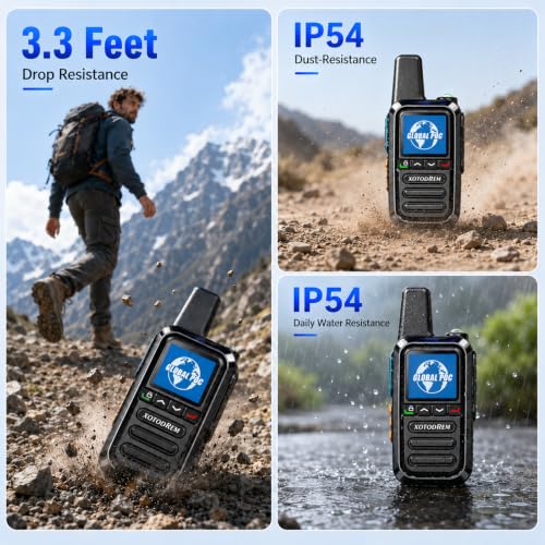 4 Pack Cellular Walkie Talkies with SIM Card Unlimited Range 4G LTE POC Radios