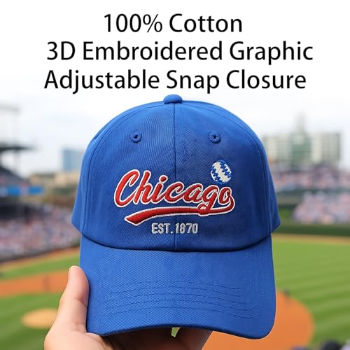 Vintage Embroidered Classic Cap - Adjustable Hat for Men Women Teenagers Medium Chicago C