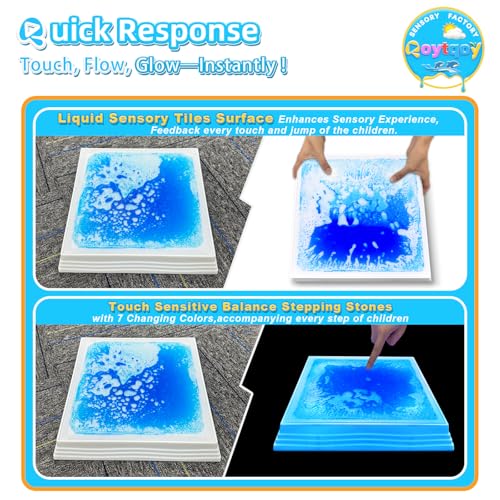 Kids Glow-In-The-Dark Sensory Stepping Stones Set - Non-Slip Indoor & Outdoor Balance Toys for Toddler Development