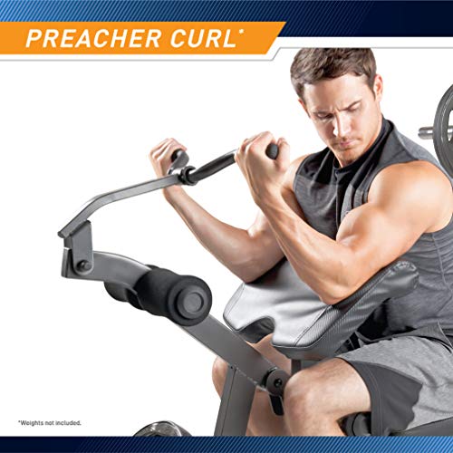 Marcy Standard Olympic Workout Bench with Preacher Curl Pad & Storage - Home Gym Equipment