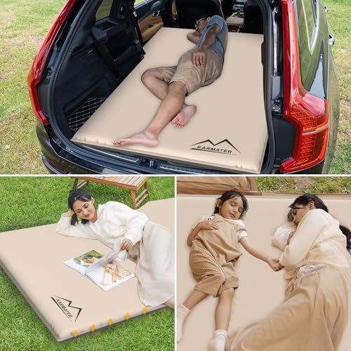 M KARMATER Tawny SUV Air Mattress with Air Pump - Insulated 2-Person Camping Bed, Memory Foam, 9.0 R-Value