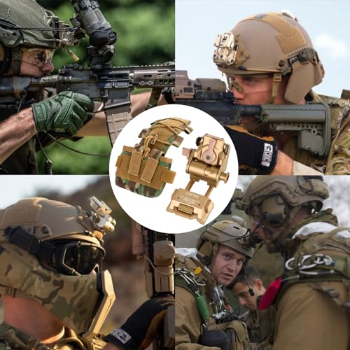 Gexmil Night Vision Goggles Mount for PVS15/18 & Helmet Battery Pouch - Gold