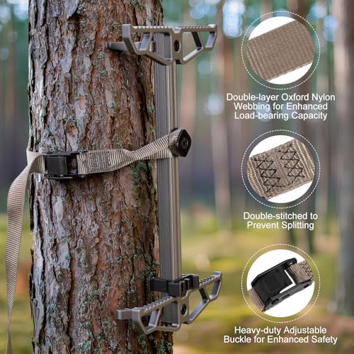 17.5-Inch Aluminum Climbing Sticks for Hunting, Lightweight & Non-Slip, Stackable & Packable, Suitable for Tree Stands & Tree Climbing