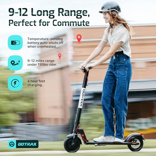 Gotrax GXL V2 Electric Scooter for Adults - Matt Black, 8.5" Tires, 12 Mile Range, 15.5 MPH, Foldable, 250W