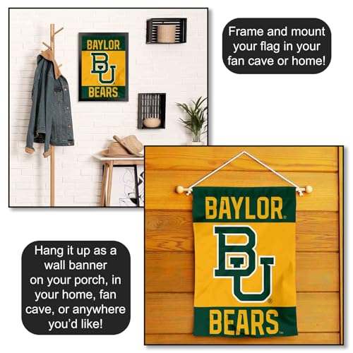 Baylor Bears Garden Flag Banner - 13x18 Inch Double-Sided Polyester